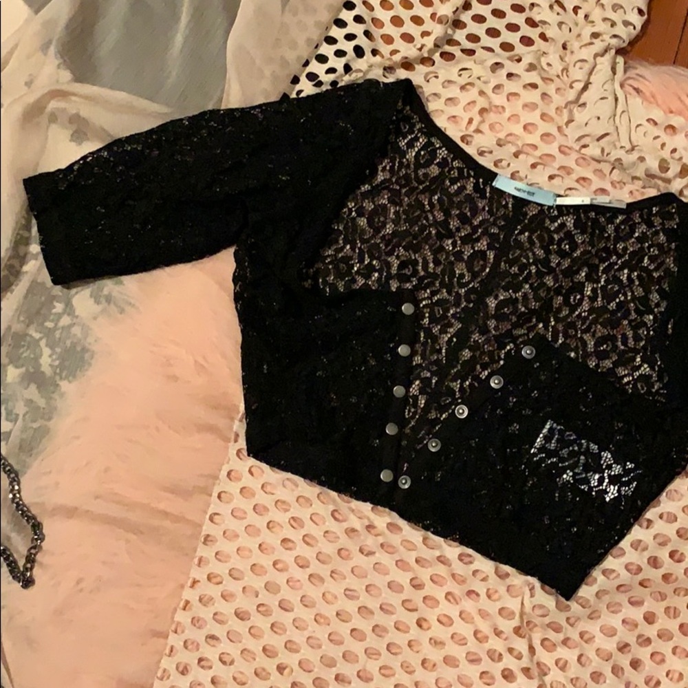 Lacy black crop top